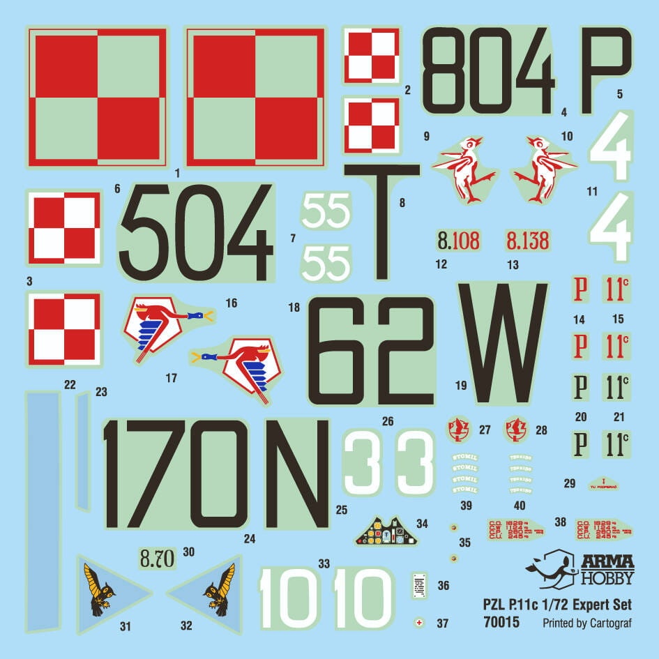 Zdjęcie dodatkowe produktu PZL P.11c Expert Set 1:72 Arma Hobby 70015