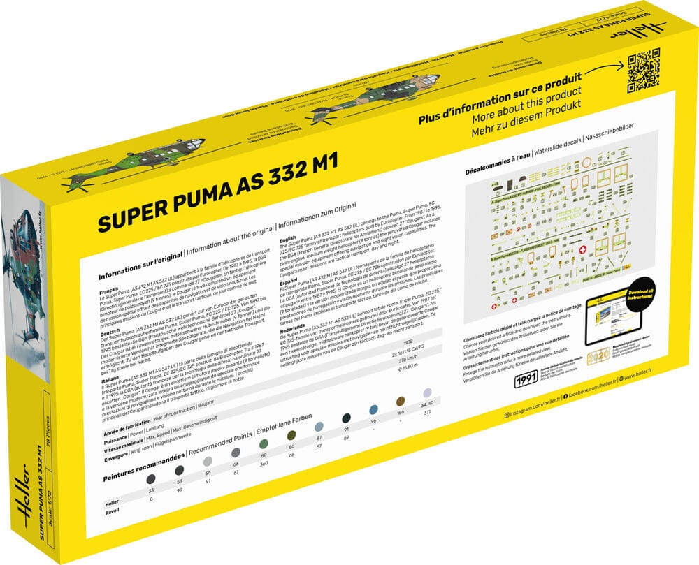 Zdjęcie dodatkowe produktu Super Puma AS 332 M1 1:72 Heller 80367