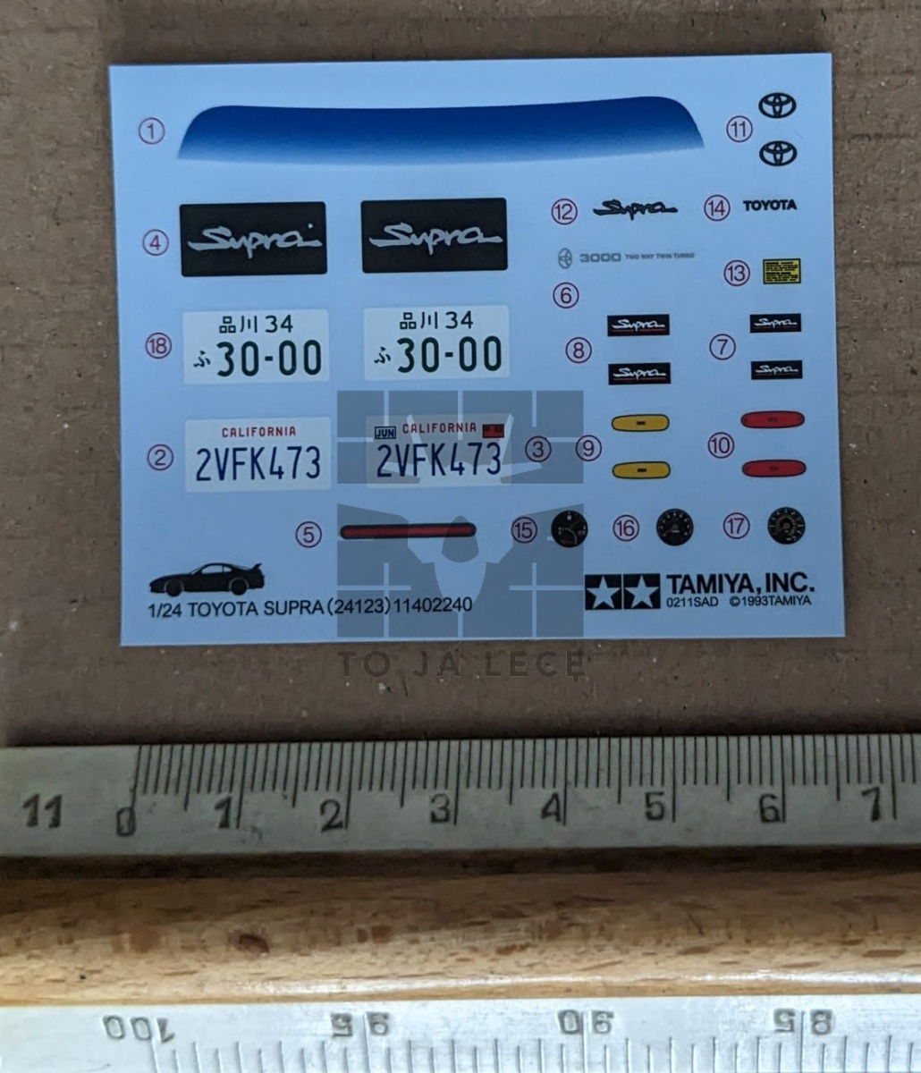 Zdjęcie dodatkowe produktu Toyota Supra MK4 1:24 Tamiya 24123