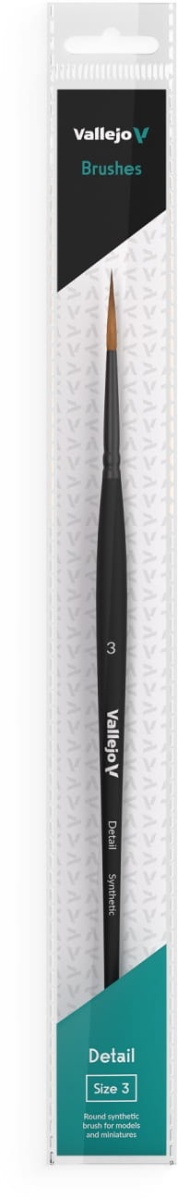 Zdjęcie dodatkowe produktu Pędzel okrągły syntetyczny 3 Vallejo B02003 Detail Round Synthetic No. 3