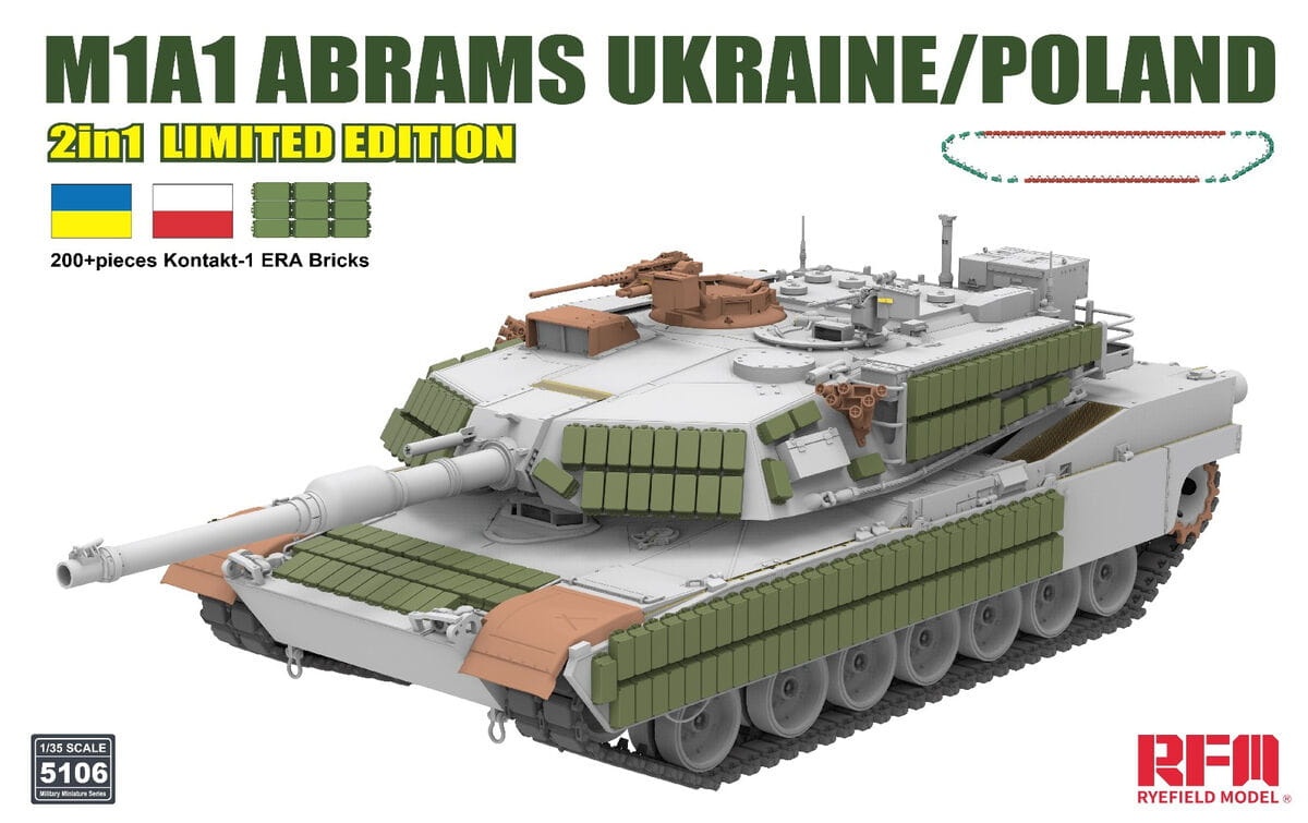 M1A1HA Abrams w/マインプラウ 1/35 M1A1 Abrams Ukraine/Poland 2in1 Limited Edition 1:35 Rye