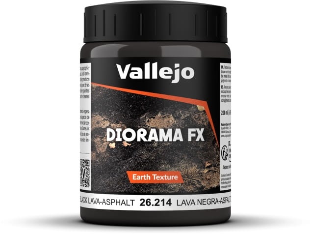 Zdjęcie główne produktu Efekt czarnej lawy/asfaltu Vallejo 26214 Black Lava-Asphalt Diorama Effects 200ml