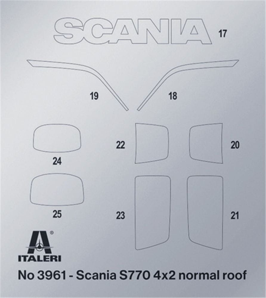 Zdjęcie dodatkowe produktu Scania S770 4x2 Normal Roof 1:24 Italeri 3961