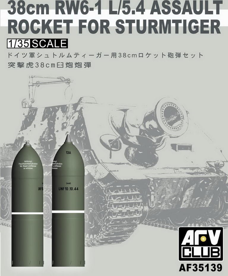 Zdjęcie główne produktu 38cm Rw6-1 L/5.4 Assault Rocket For Sturmtiger 1:35 AFV Club 35139