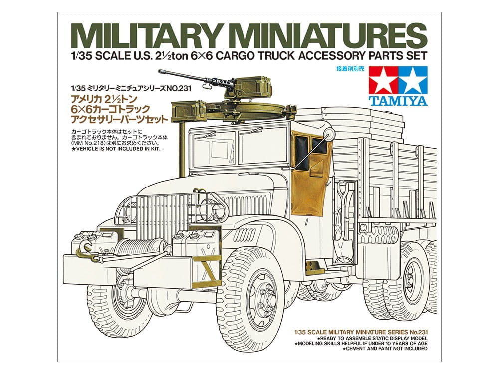 Zdjęcie główne produktu US 2 1/2-Ton 6x6 Cargo Truck Accessory Parts Set 1:35 Tamiya 35231