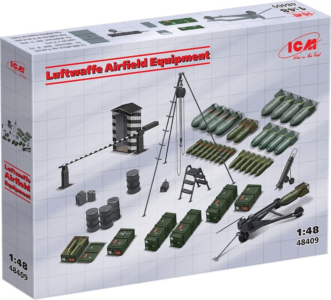 Zdjęcie dodatkowe produktu Luftwaffe Airfield Equipment 1:48 ICM 48409