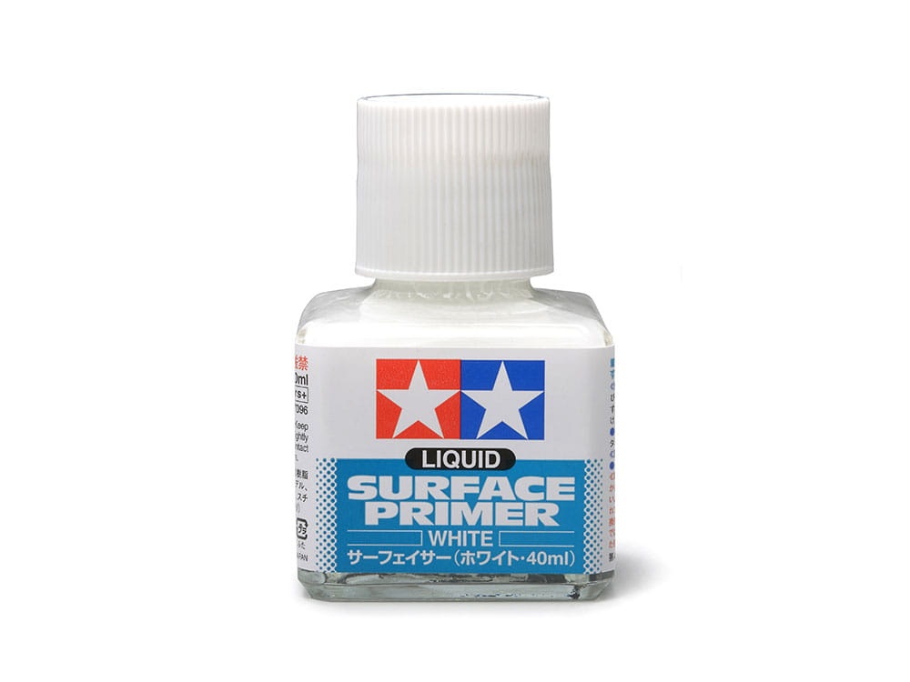 Zdjęcie główne produktu Płynna szpachlówka biała (farba podkładkowa) Tamiya 87096 Liquid Primer (White/40ml)