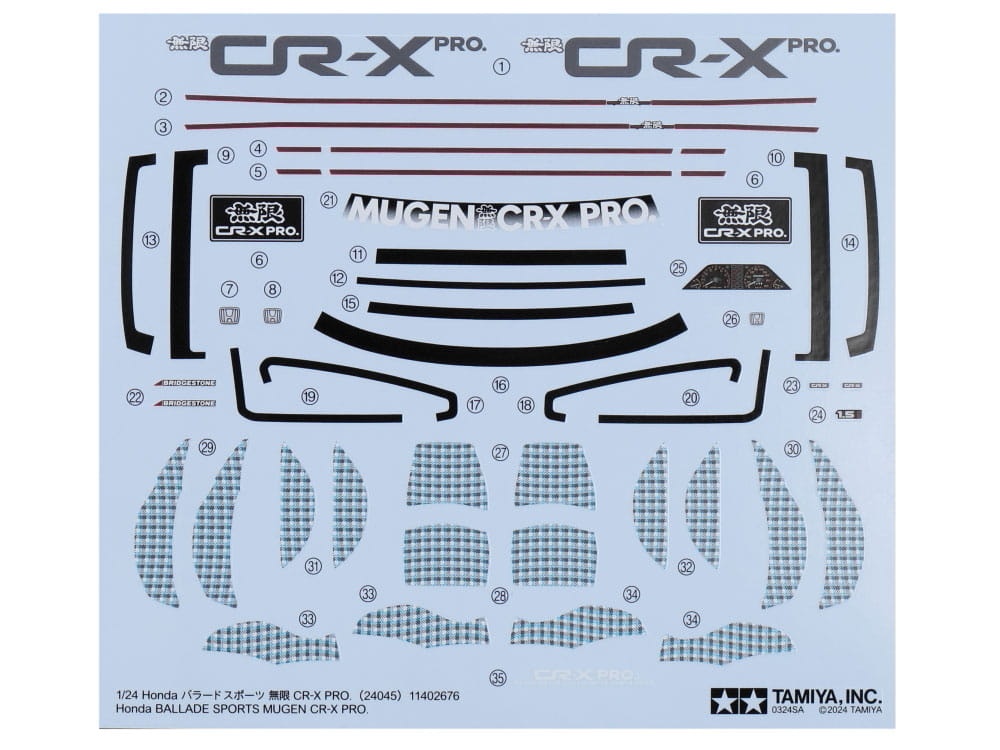 Zdjęcie dodatkowe produktu Honda CR-X PRO BALLADE SPORTS MUGEN 1:24 Tamiya 24045