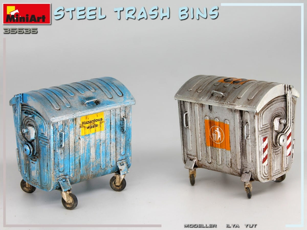 Zdjęcie dodatkowe produktu Steel Trash Bins 1:35 MiniArt 35636