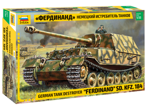 Zdjęcie główne produktu Sd.Kfz 184 Ferdinand Tank Destroyer 1:35 Zvezda 3653