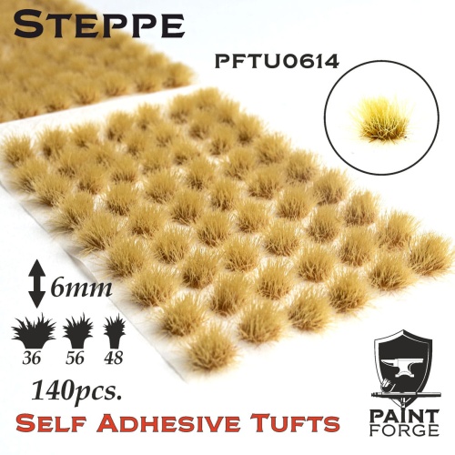 Steppe Grass Tufts 6mm (140szt) Paint Forge PFTU0614