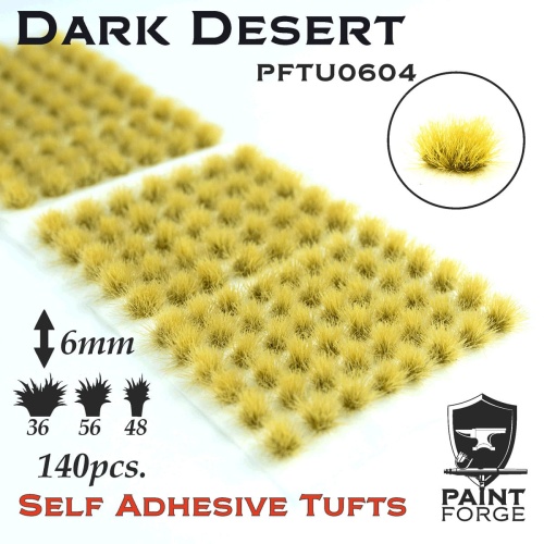 Dark Desert Grass Tufts 6mm (140szt) Paint Forge PFTU0604