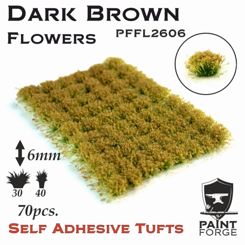 Dark Brown Flowers 6mm (70szt) Paint Forge PFFL2606