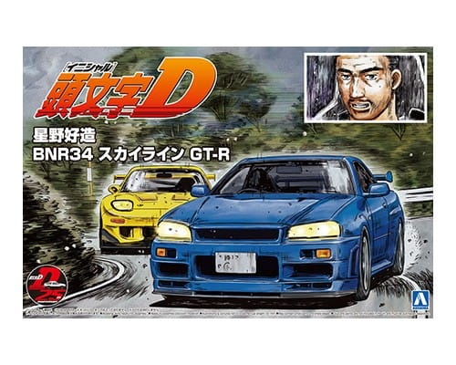 Nissan Skyline R34 GT-R Initial D Hoshino Kozo 1:24 Aoshima 057339