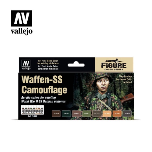 Vallejo 70180 Waffen-SS Camouflage zestaw 8 szt. farb