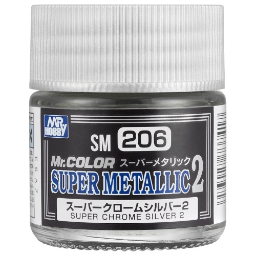 Mr. Hobby SM-206 Super Metallic Chrome Silver 2 farba 10ml