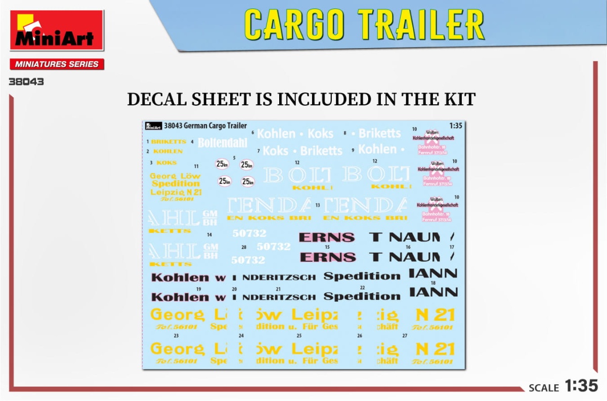 Zdjęcie dodatkowe produktu Przyczepa Cargo Trailer (German) 1:35 MiniArt 38043