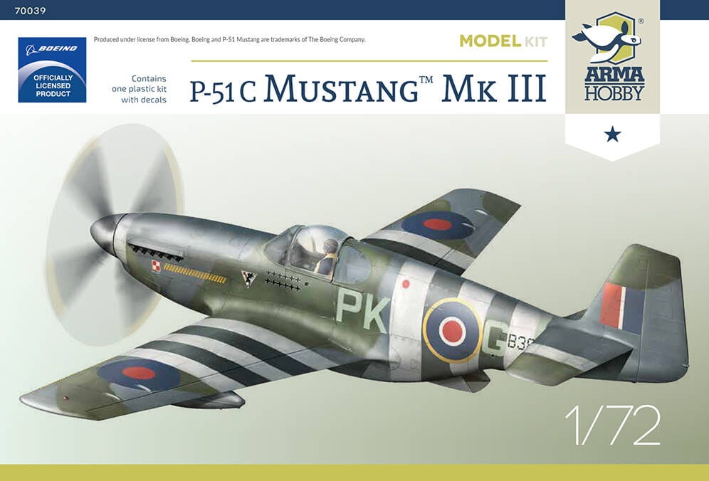 Zdjęcie główne produktu P-51C Mustang Mk III 1:72 Arma Hobby 70039
