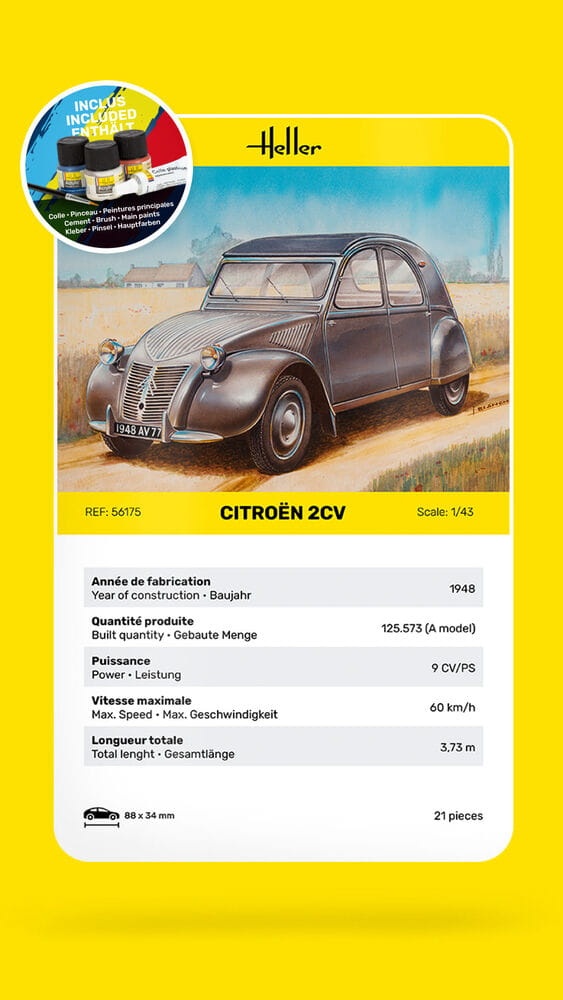 Zdjęcie dodatkowe produktu Citroen 2 CV Starter Kit 1:43 Heller 56175