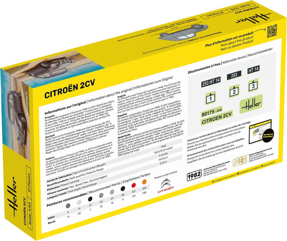 Zdjęcie dodatkowe produktu Citroen 2 CV Starter Kit 1:43 Heller 56175