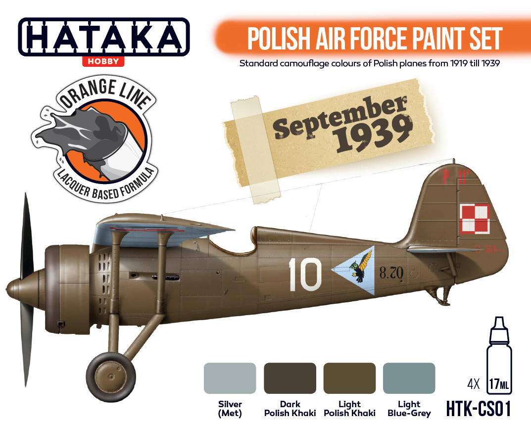 Zdjęcie dodatkowe produktu Zestaw farb Polish Air Force (4szt) Hataka CS01