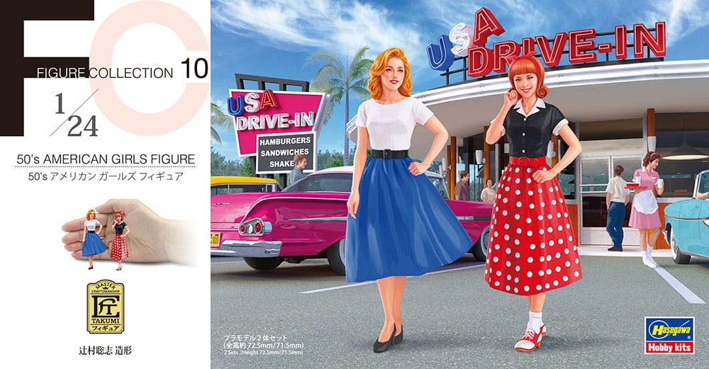 Zdjęcie główne produktu Figurki 50's American Girls Figure 1:24 Hasegawa FC10