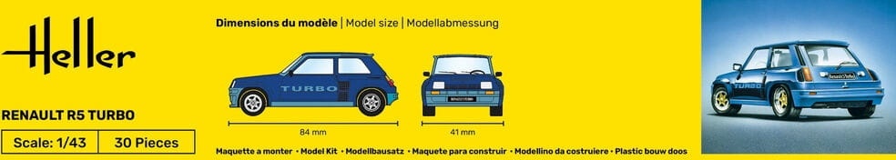 Zdjęcie dodatkowe produktu Renault R5 Turbo Starter Kit 1:43 Heller 56150