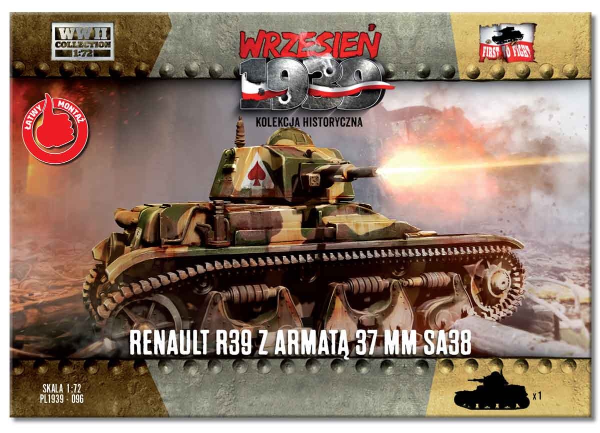 Zdjęcie główne produktu Renault R39 z armatą 37mm SA38 1:72 First To Fight PL096
