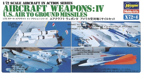 Zestaw amerykańskich pocisków powietrze-ziemia (Aircraft Weapons IV) 1:72 Hasegawa X72-4