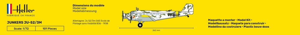 Zdjęcie dodatkowe produktu Junkers Ju-52/3M 1:72 Heller 80380