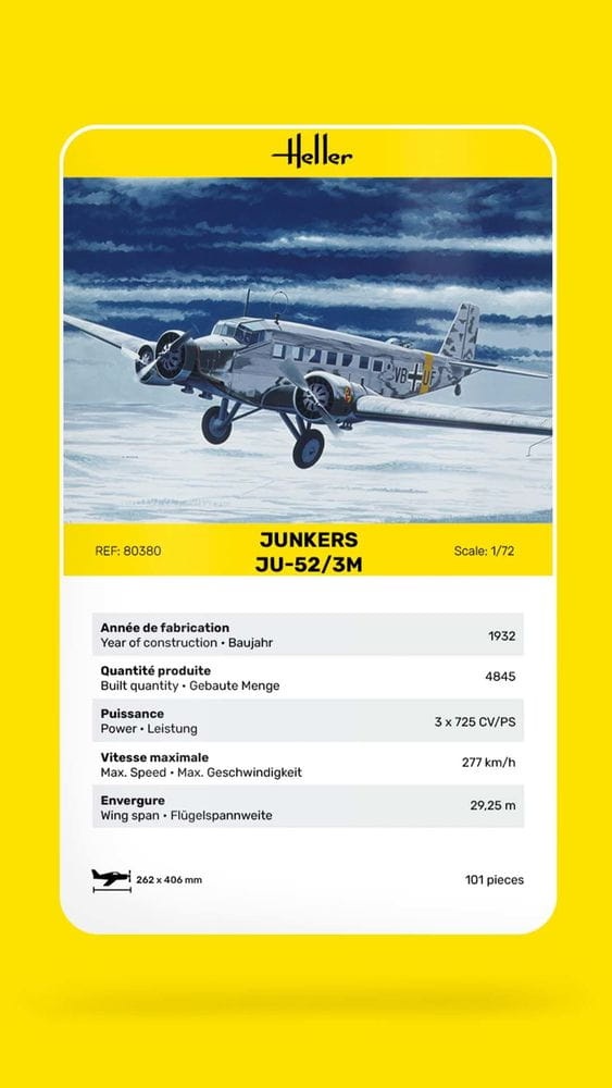 Zdjęcie dodatkowe produktu Junkers Ju-52/3M 1:72 Heller 80380