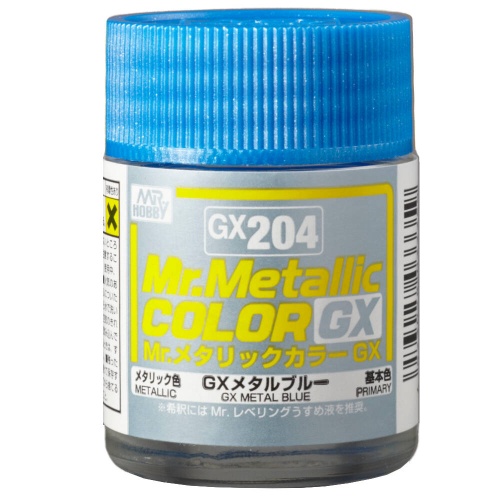 Mr. Hobby GX-204 GX Metal Blue (18ml) Mr. Metallic Color GX204