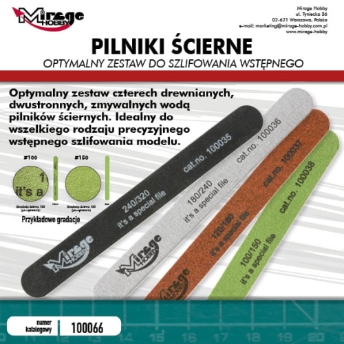 Zestaw pilników modelarskich (4szt.) Mirage-Hobby 100066