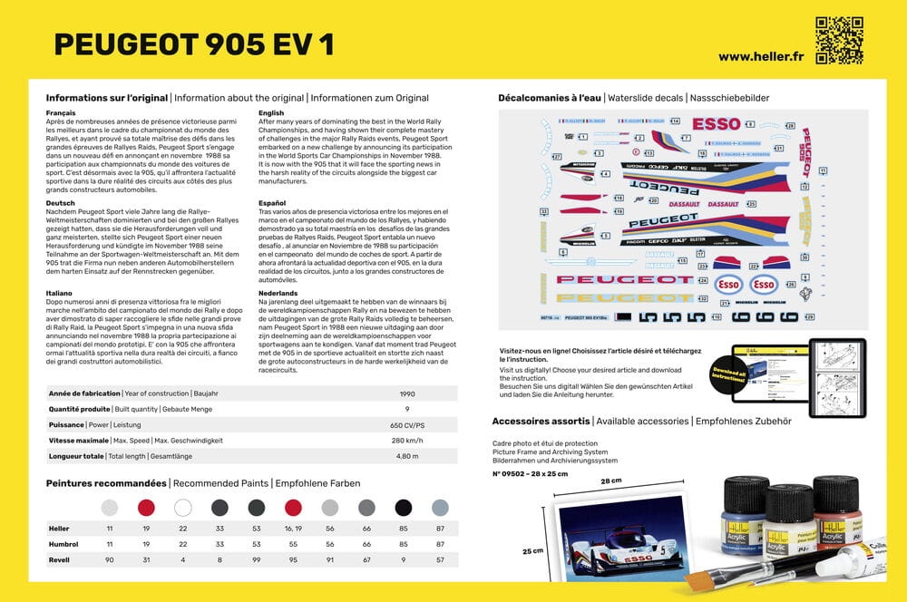 Zdjęcie dodatkowe produktu Peugeot 905 EV 1 1:24 Heller 80718