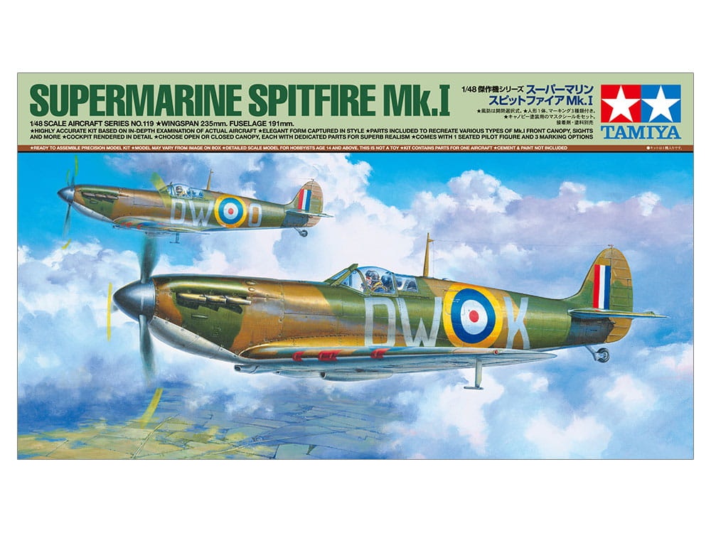Zdjęcie dodatkowe produktu Supermarine Spitfire Mk.I 1:48 Tamiya 61119