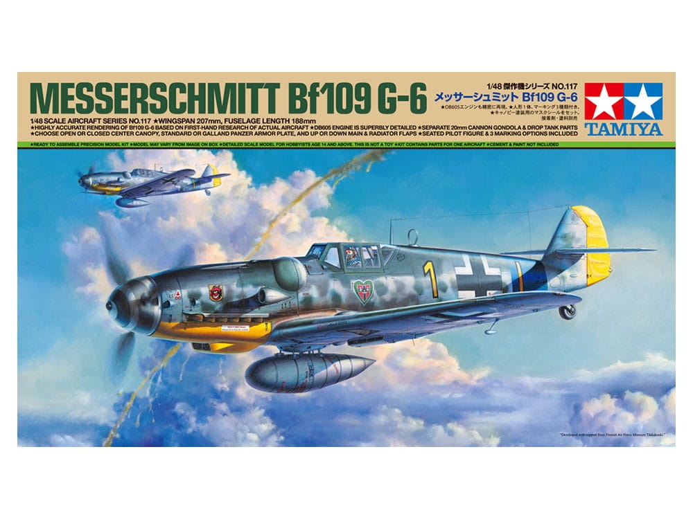 Zdjęcie dodatkowe produktu Messerschmitt Bf109 G-6 1:48 Tamiya 61117