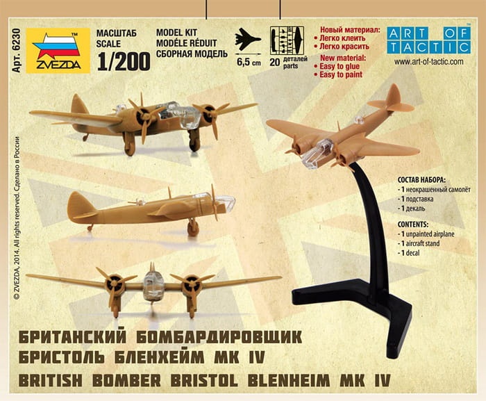 Zdjęcie dodatkowe produktu Bristol Blenheim Mk. IV 1:200 Zvezda 6230