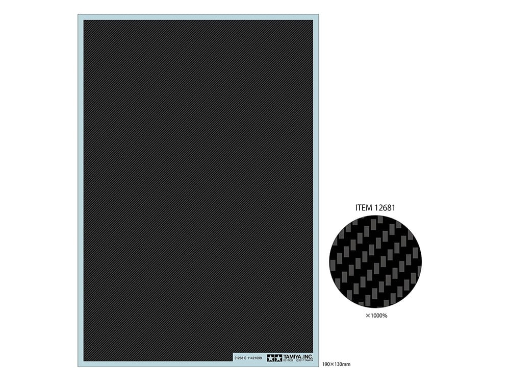 Zdjęcie główne produktu Kalkomania włókna węglowego, carbon (Twill Weave/Fine) Tamiya 12681