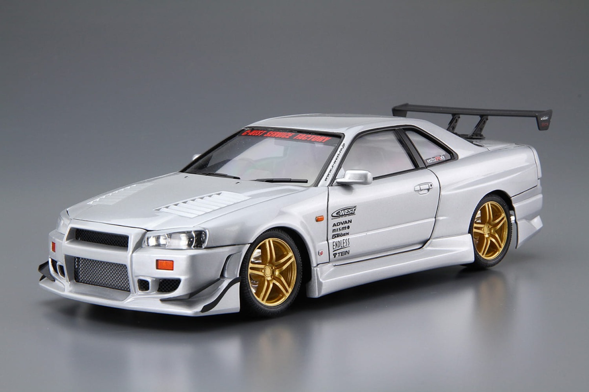 Zdjęcie dodatkowe produktu Nissan Skyline BNR34 GT-R C-West '02 1:24 Aoshima 061497