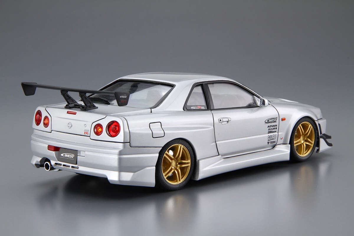 Zdjęcie dodatkowe produktu Nissan Skyline BNR34 GT-R C-West '02 1:24 Aoshima 061497