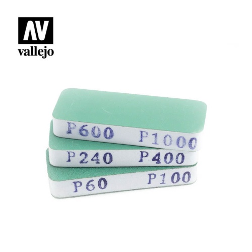 Pilniki modelarskie 60/100, 240/400, 600/1000 (80x30x12mm) Vallejo T04004