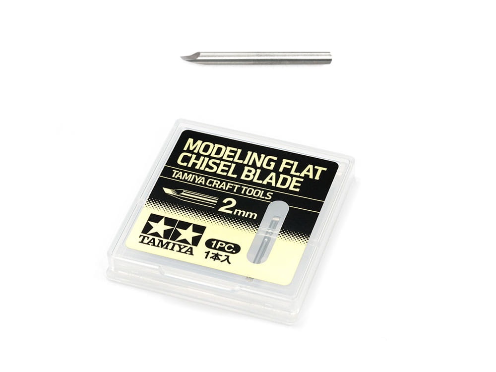 Zdjęcie główne produktu Płaskie ostrze 2mm Tamiya 74143 Modeling Blade (Flat Chisel 2mm)