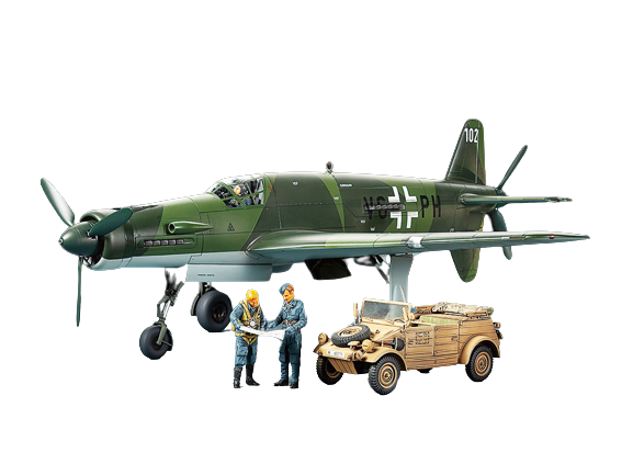 Zdjęcie główne produktu Dornier Do335A Pfeil & Kubelwagen Type 82 Set 1:48 Tamiya 25206