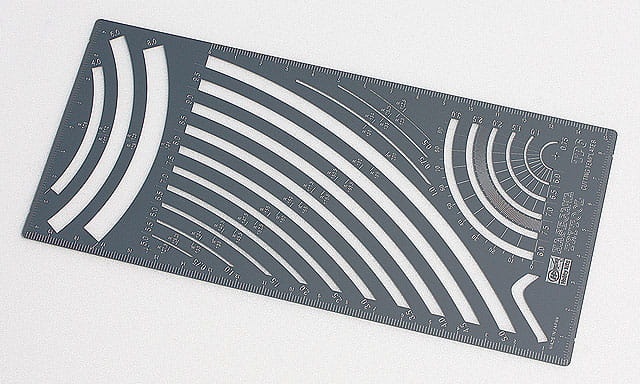 Zdjęcie dodatkowe produktu Szablon modelarski - zakrzywione linie Hasegawa TP6 Cutting Template B