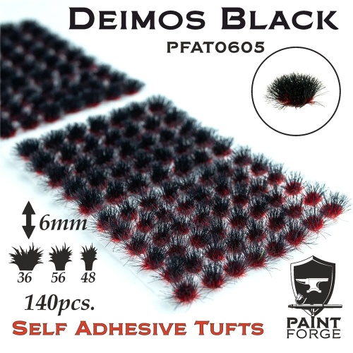 Deimos Black Alien Tufts 6mm (140szt) Paint Forge PFAT0605