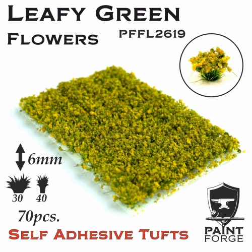 Leafy Green Flowers 6mm (70szt) Paint Forge PFFL2619