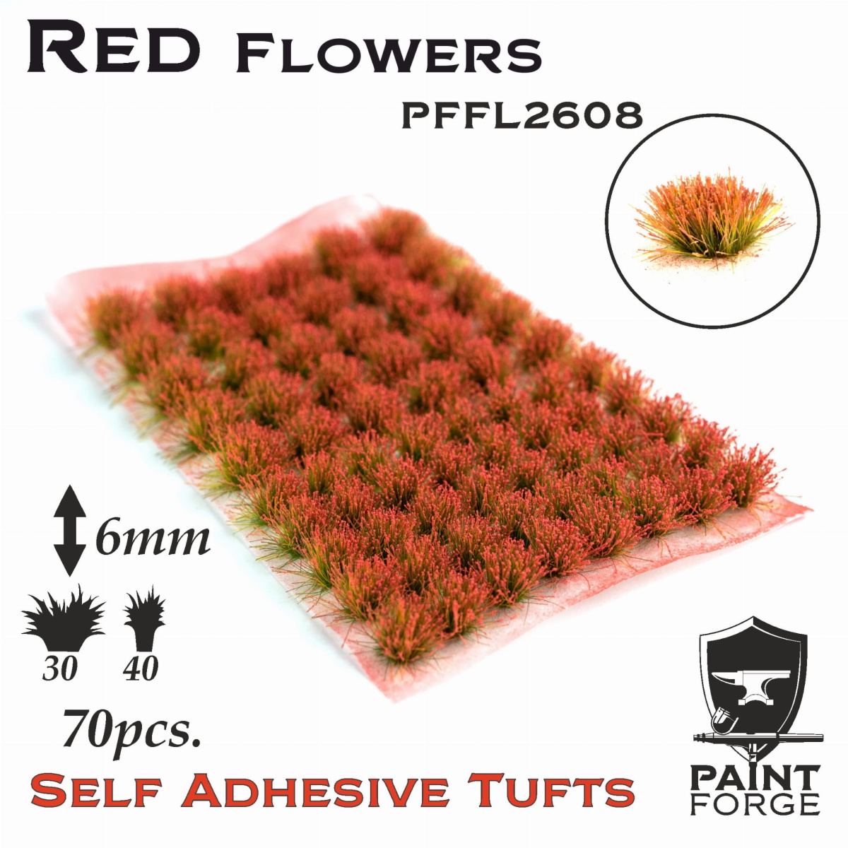 Zdjęcie główne produktu Red Flowers 6mm (70szt) Paint Forge PFFL2608