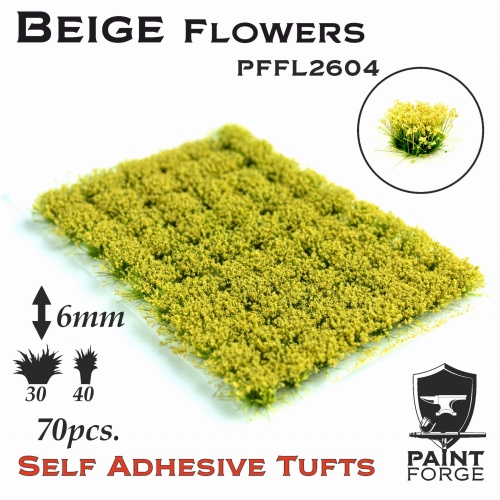 Beige Flowers 6mm (70szt) Paint Forge PFFL2604