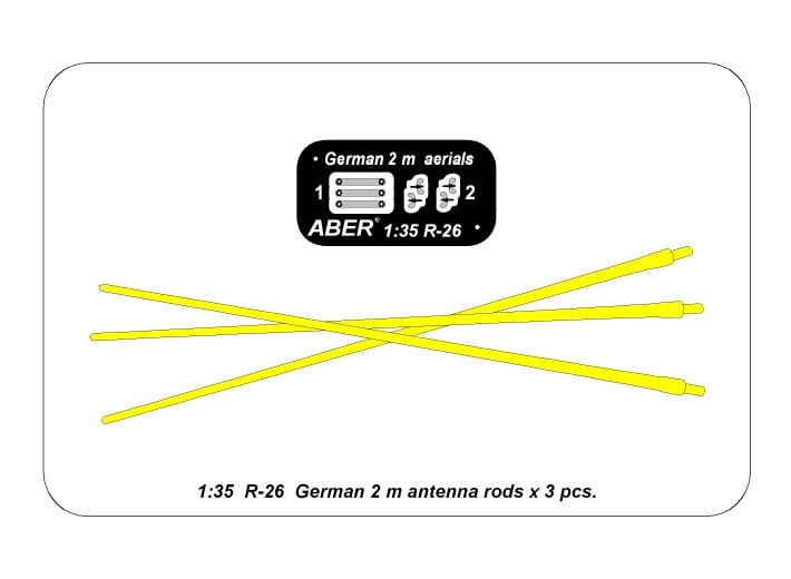Zdjęcie dodatkowe produktu Niemieckie 2m anteny (zestaw 3 sztuk) Aber R-26