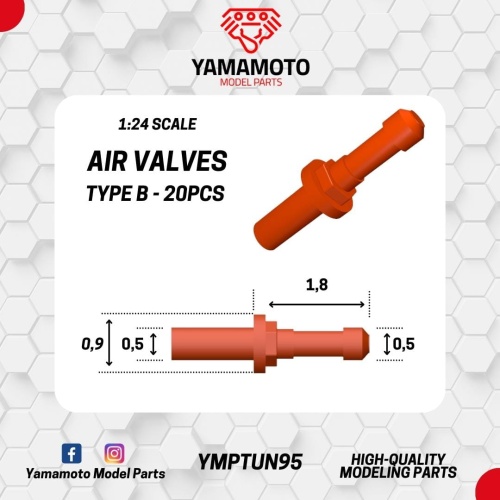 Air Valves Type B 1:24 Yamamoto YMPTUN95